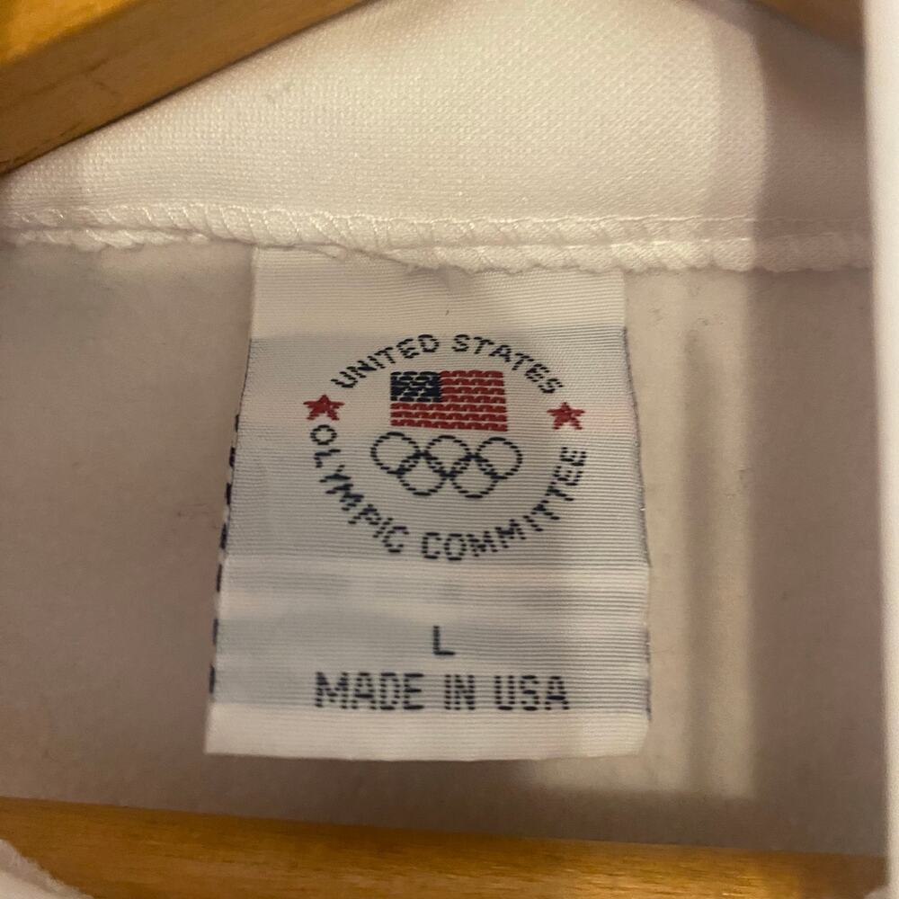 Team USA Olympic Committee White Full Zip Track Jacket Large Winter Olympics - Picture 7 of 15